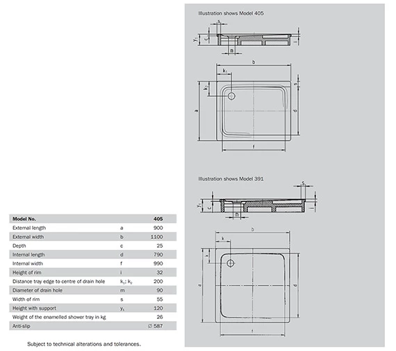 Kaldewei Ambiente Superplan 1100mm Rectangular Steel Tray White 2 Kaldewei Ambiente Superplan 1100mm Rectangular Steel Tray White - Image 2