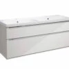 Roper Rhodes Scheme 1202 X 388mm Wall Mounted Double Basin Vanity Unit