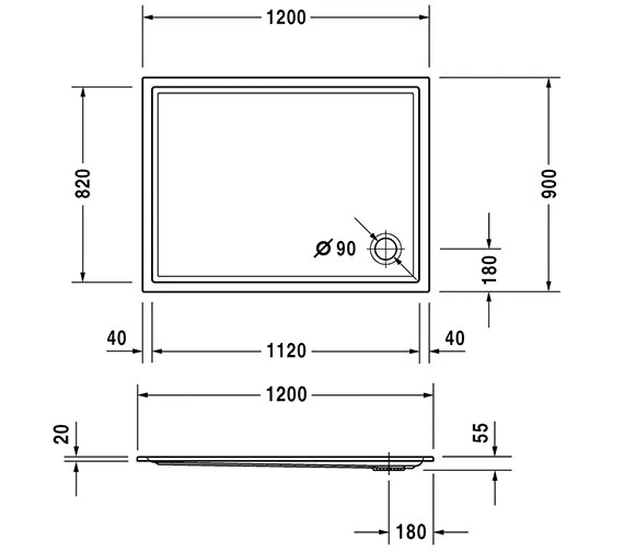 Duravit Starck 1200mm Wide Slimline Shower Tray 4 Duravit Starck 1200mm Wide Slimline Shower Tray - Image 4
