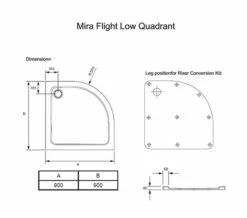 Mira Flight Low Quadrant Shower Tray White With Waste -UK Bathroom Products Sales 2024 M 2015 3 27 6 13 25 790.1697.012.WH 2 mn