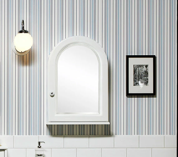 Miller Traditional 1903 Arched Framed White Cabinet 494 X 706mm 3 Miller Traditional 1903 Arched Framed White Cabinet 494 X 706mm - Image 3