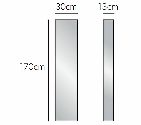 HIB Eris 30 Single Door Mirrored Tall Cabinet 300 X 1700mm - 45300 2 HIB Eris 30 Single Door Mirrored Tall Cabinet 300 X 1700mm - 45300 - Image 2
