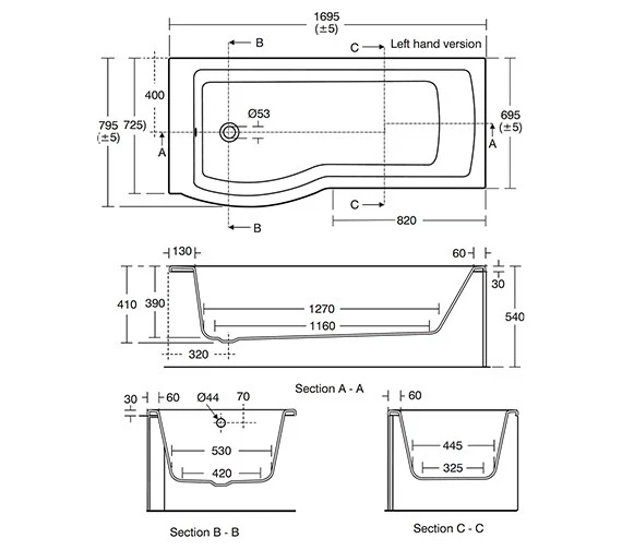Ideal Standard Tempo Arc Idealform White 1700 X 800mm Shower Bath 1 Ideal Standard Tempo Arc Idealform White 1700 X 800mm Shower Bath