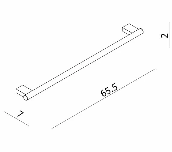 Crosswater MPRO Single Towel Rail 600mm Chrome - PRO023C 2 Crosswater MPRO Single Towel Rail 600mm Chrome - PRO023C - Image 2