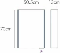 HIB Xenon 50 Single Door LED Illuminated Aluminium Cabinet - 46000 -UK Bathroom Products Sales 2024 M 2016 1 21 12 11 54 803