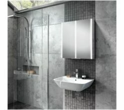 HIB Xenon Double Door 700mm High LED Illuminated Aluminium Cabinet