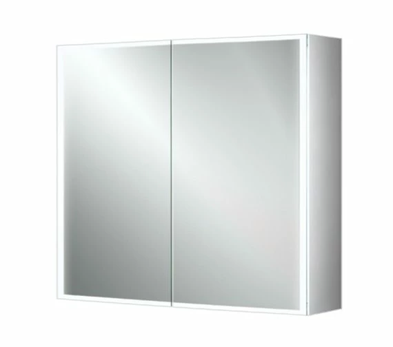 HIB Qubic Double Door LED Aluminium 700mm Height Mirror Cabinet 4 HIB Qubic Double Door LED Aluminium 700mm Height Mirror Cabinet - Image 4