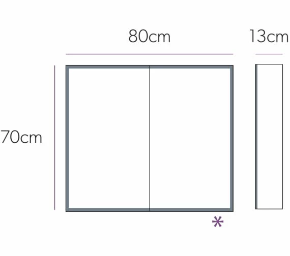 HIB Qubic Double Door LED Aluminium 700mm Height Mirror Cabinet 5 HIB Qubic Double Door LED Aluminium 700mm Height Mirror Cabinet - Image 5