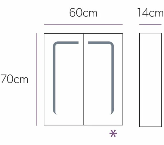 HIB Stratus 60 LED Demisting Aluminium Mirror Cabinet 600 X 700mm 3 HIB Stratus 60 LED Demisting Aluminium Mirror Cabinet 600 X 700mm - Image 3