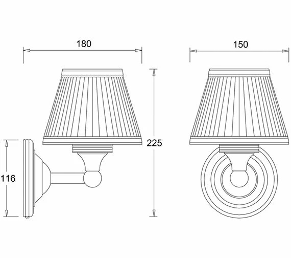 Burlington Round Light With Chrome Base And White Fine Pleated Shade 2 Burlington Round Light With Chrome Base And White Fine Pleated Shade - Image 2