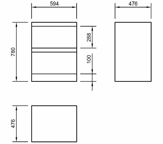 IMEX Flite White 600mm Double Drawer Floor Standing Unit And Basin 3 IMEX Flite White 600mm Double Drawer Floor Standing Unit And Basin - Image 3