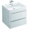 IMEX Flite White Wall Hung Double Drawer Unit And Basin 600mm