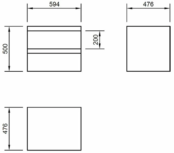 IMEX Flite White Wall Hung Double Drawer Unit And Basin 600mm 2 IMEX Flite White Wall Hung Double Drawer Unit And Basin 600mm - Image 2
