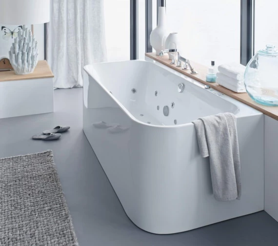 Duravit Happy D2 Back-To-Wall 1800 X 800mm Bath With Panel - Jet-System 3 Duravit Happy D2 Back-To-Wall 1800 X 800mm Bath With Panel - Jet-System - Image 3