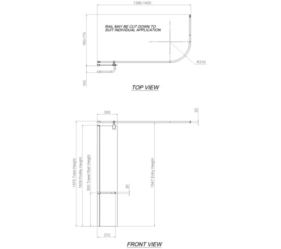 Aqualux Aqua 6 Splash Guard 300mm X 1500mm Bath Screen With Rail 1 Aqualux Aqua 6 Splash Guard 300mm X 1500mm Bath Screen With Rail