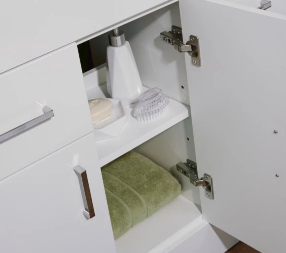 Nuie Eden Floor-Standing 3 Door And 2 Drawer White Cabinet With Basin 8 Nuie Eden Floor-Standing 3 Door And 2 Drawer White Cabinet With Basin - Image 8