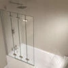April Prestige 965 X 1500mm Frame-less 4 Fold Bath Screen