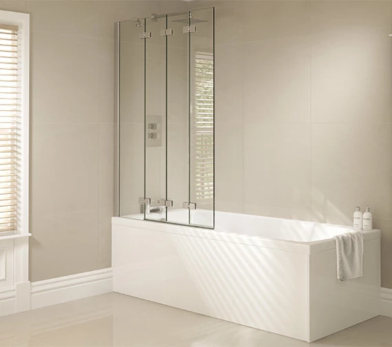 April Prestige 965 X 1500mm Frame-less 4 Fold Bath Screen 4 April Prestige 965 X 1500mm Frame-less 4 Fold Bath Screen - Image 4