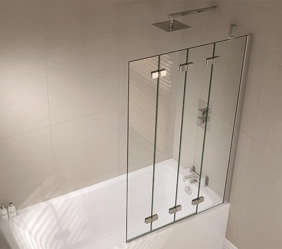April Prestige 965 X 1500mm Frame-less 4 Fold Bath Screen 3 April Prestige 965 X 1500mm Frame-less 4 Fold Bath Screen - Image 3
