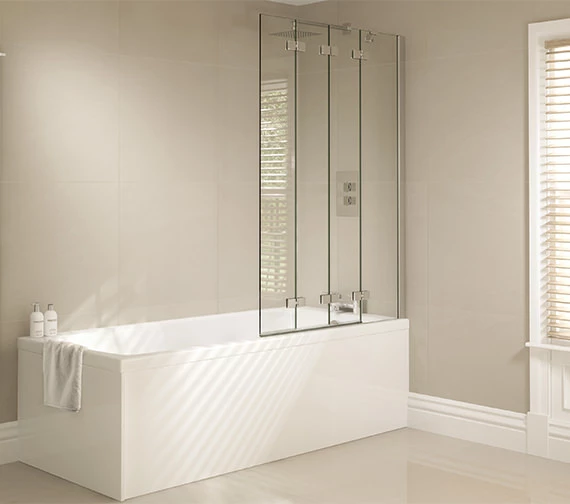 April Prestige 965 X 1500mm Frame-less 4 Fold Bath Screen 5 April Prestige 965 X 1500mm Frame-less 4 Fold Bath Screen - Image 5