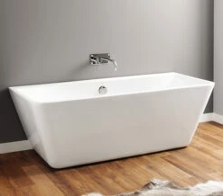 April Eppleby White 1700 X 750mm Back-To-Wall Contemporary Freestanding Bath