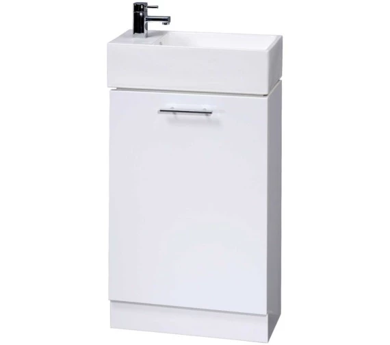 Nuie Mayford Cloakroom 480mm Gloss White Floor Standing Cabinet With Basin 2 Nuie Mayford Cloakroom 480mm Gloss White Floor Standing Cabinet With Basin - Image 2