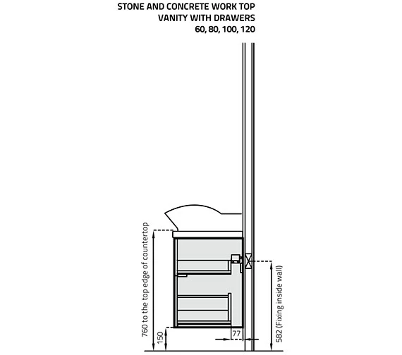 Miller London 1200mm Four Drawer Wall Hung Vanity Unit 3 Miller London 1200mm Four Drawer Wall Hung Vanity Unit - Image 3