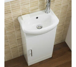 Nuie Mayford 420 X 290mm Floor Standing White Cabinet And Basin
