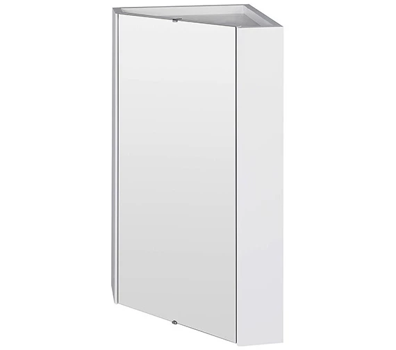 Nuie Mayford High Gloss White 459mm Corner Mirror Cabinet 2 Nuie Mayford High Gloss White 459mm Corner Mirror Cabinet - Image 2