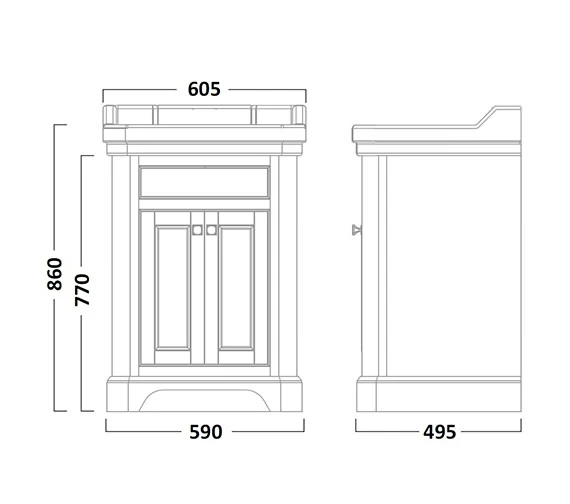 Tavistock Vitoria Freestanding Basin Unit 600mm 3 Tavistock Vitoria Freestanding Basin Unit 600mm - Image 3
