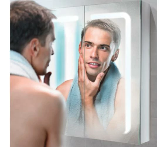 HIB Stratus 60 LED Demisting Aluminium Mirror Cabinet 600 X 700mm 5 HIB Stratus 60 LED Demisting Aluminium Mirror Cabinet 600 X 700mm - Image 5