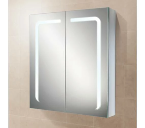 HIB Stratus 60 LED Demisting Aluminium Mirror Cabinet 600 X 700mm 2 HIB Stratus 60 LED Demisting Aluminium Mirror Cabinet 600 X 700mm - Image 2