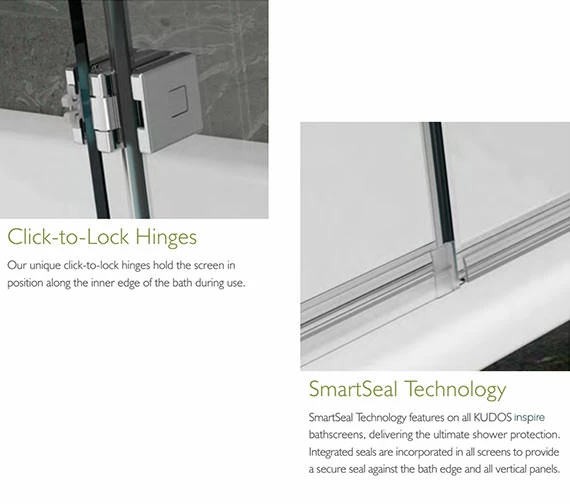 Kudos Inspire 1250 X 1500mm Three Panel In-Fold Bath Screen 4 Kudos Inspire 1250 X 1500mm Three Panel In-Fold Bath Screen - Image 4