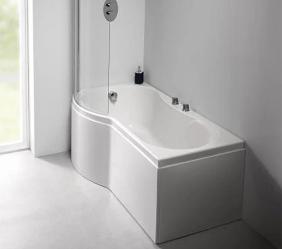 Carron Arc 5mm Acrylic White Shower Bath 1700 X 700-850mm 2 Carron Arc 5mm Acrylic White Shower Bath 1700 X 700-850mm - Image 2