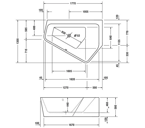 Duravit Paiova 1770mm X 1300mm Right-Left 5 Corner Bath With Panel 2 Duravit Paiova 1770mm X 1300mm Right-Left 5 Corner Bath With Panel - Image 2