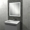 HIB Vanquish Double Door LED Demisting Recessed Mirror Cabinet 730mm High