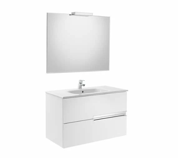 Roca Victoria-N Gloss White 800 X 565mm Vanity Unit Pack With Mirror And Spotlight 1 Roca Victoria-N Gloss White 800 X 565mm Vanity Unit Pack With Mirror And Spotlight
