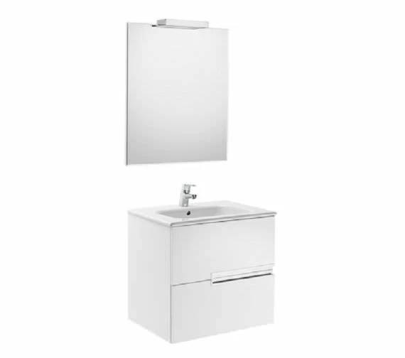 Roca Victoria-N Large 600 X 565mm Vanity Unit Pack With Mirror And Spotlight 1 Roca Victoria-N Large 600 X 565mm Vanity Unit Pack With Mirror And Spotlight