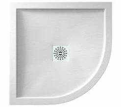 April Waifer Quadrant Slate Effect White Shower Tray