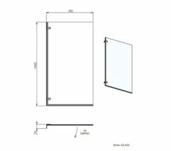 Nuie Ella 780 X 1400mm Square Single Panel Hinged Bath Screen -UK Bathroom Products Sales 2024 M 2018 1 11 14 1 15 83