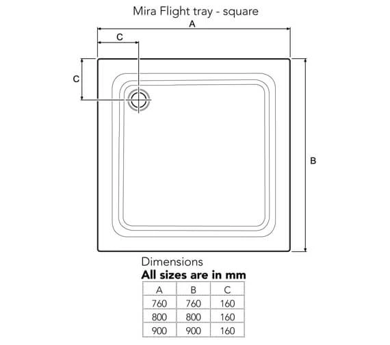 Mira Flight Square Shower Tray White With Waste 2 Mira Flight Square Shower Tray White With Waste - Image 2