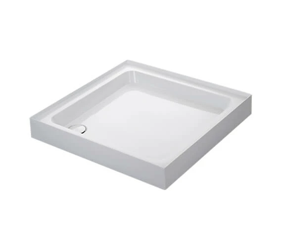 Mira Flight 4 Up-stand Square White Shower Tray With Waste 1 Mira Flight 4 Up-stand Square White Shower Tray With Waste