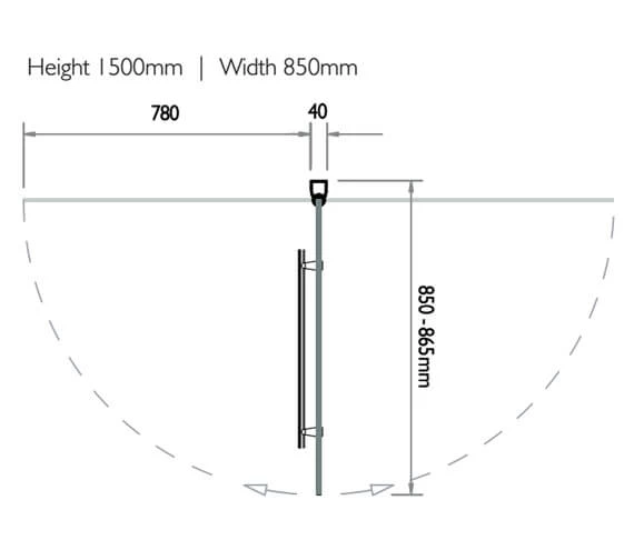 Kudos Inspire 850 X 1500mm Single Panel Bath Screen 2 Kudos Inspire 850 X 1500mm Single Panel Bath Screen - Image 2