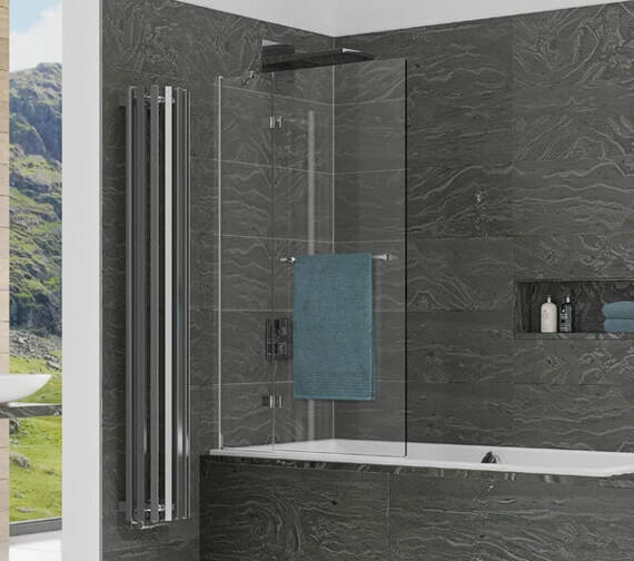 Kudos Inspire 950 X 1500mm Two Panel Outswing Bath Screen 1 Kudos Inspire 950 X 1500mm Two Panel Outswing Bath Screen