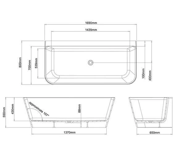 Clearwater Patinato Grande ClearStone Freestanding Bath 1690 X 800mm 3 Clearwater Patinato Grande ClearStone Freestanding Bath 1690 X 800mm - Image 3