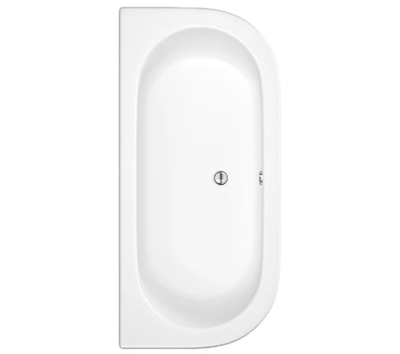 Nuie Shingle 1700 X 750mm Curved Back To Wall White Bath With Panel 2 Nuie Shingle 1700 X 750mm Curved Back To Wall White Bath With Panel - Image 2