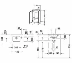 Duravit L-Cube 420mm Floor Standing 1 Door Vanity Unit For Me-By-Starck Basin -UK Bathroom Products Sales 2024 M 2018 3 3 5 37 2 459