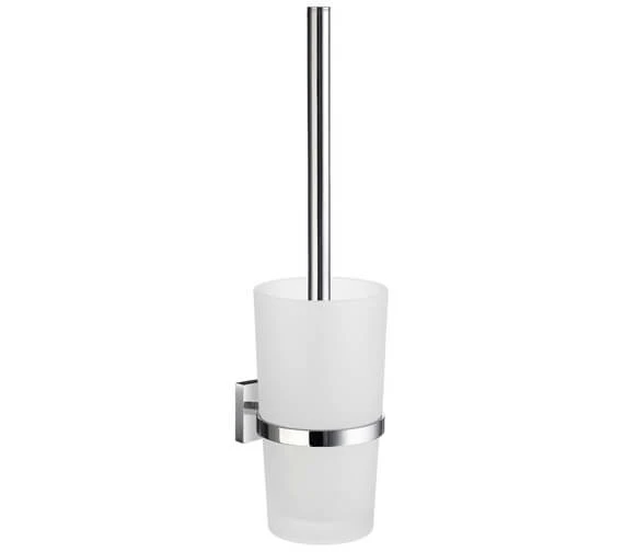 Smedbo House Toilet Brush With Frosted Glass Container 2 Smedbo House Toilet Brush With Frosted Glass Container - Image 2