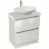 IMEX Echo 600mm Double Drawer Floor Standing Unit And Worktop White Gloss