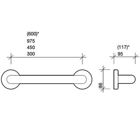 Twyford Avalon White Support Grab Rail With Concealed Fixings 3 Twyford Avalon White Support Grab Rail With Concealed Fixings - Image 3